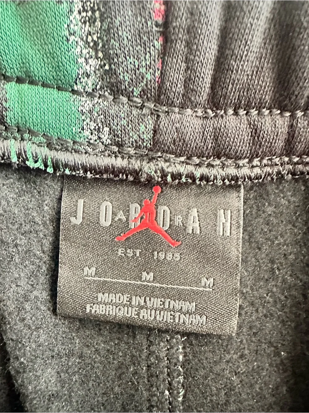 Jordan Green Black & Red Plaid Fleece Joggers